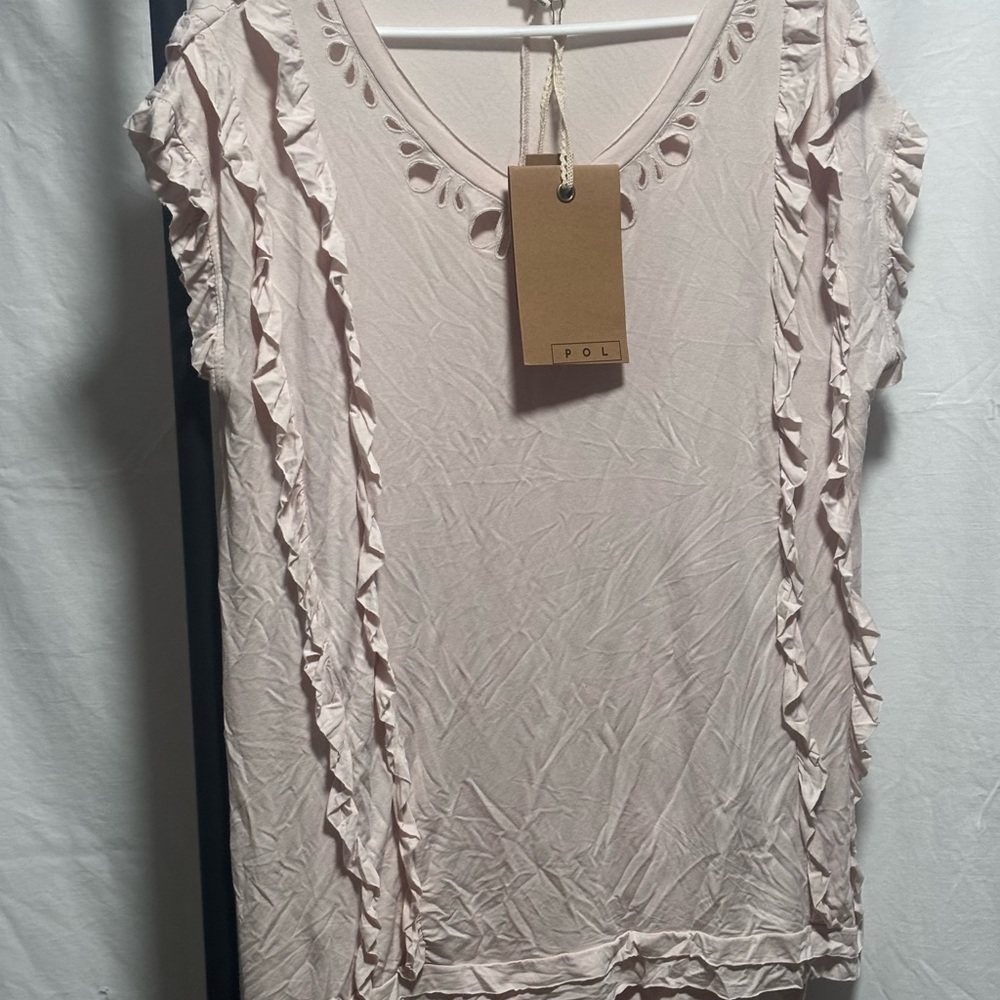 POL Women's Blush Ruffle Blouse